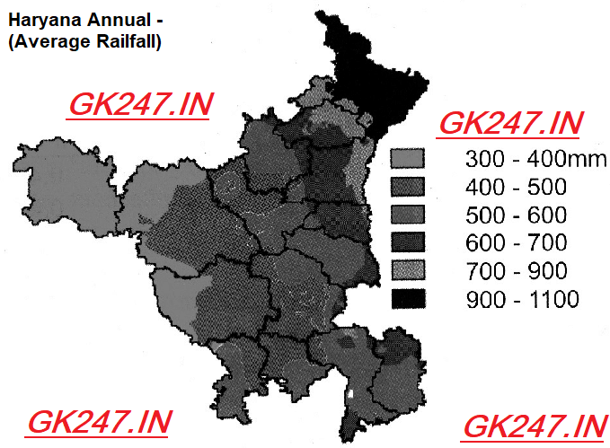 Climate and rainfall distribution of Haryana